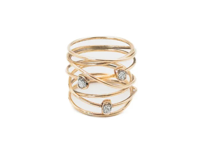 Bague spirale or pépites Strong – LSONGE