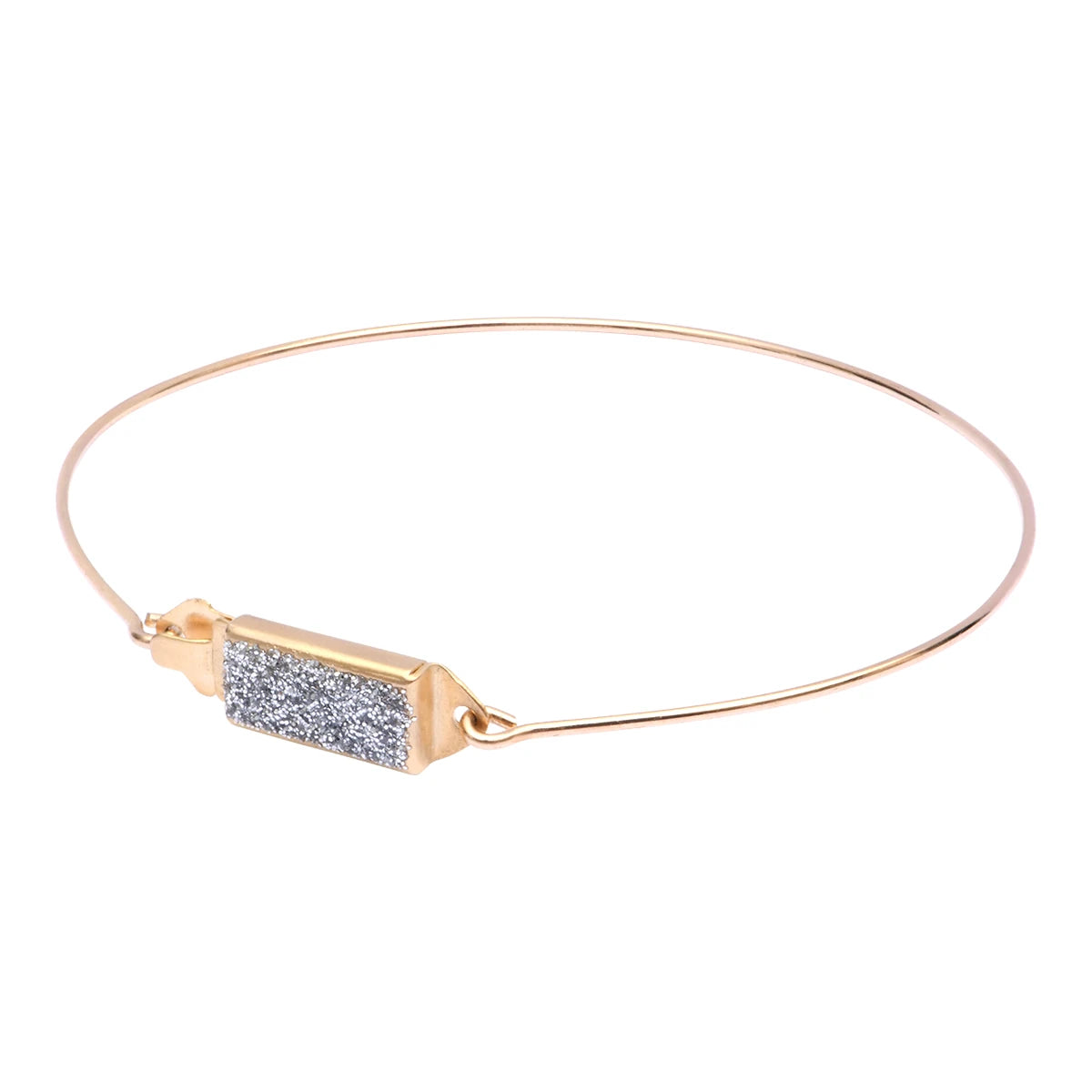 Bracelet jonc Callisté fermoir diams plaqué or