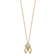 Collier Beattle GM plaqué or 18 carats pendentif scarabée martelé émail diamanté