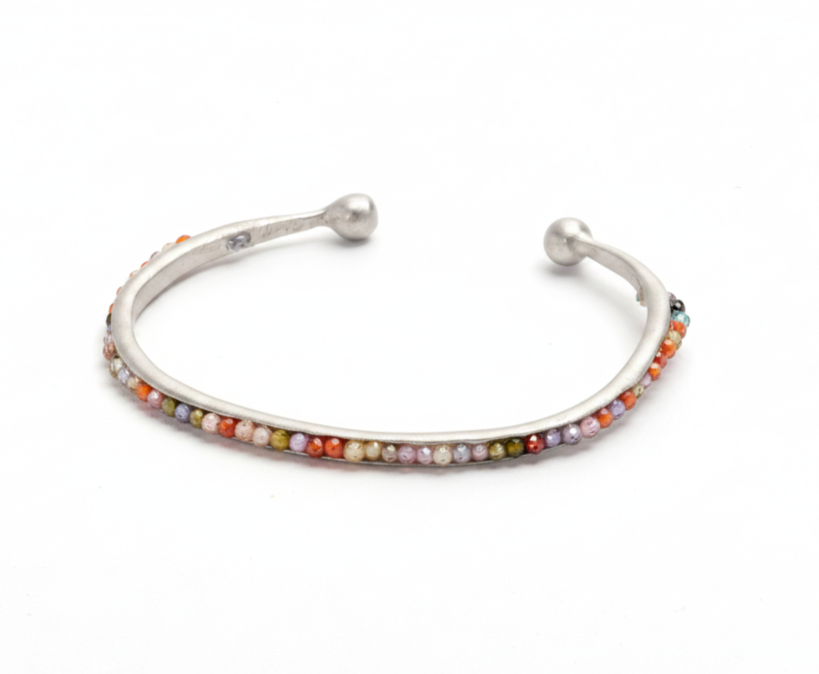 Jonc Talisman Silver stone