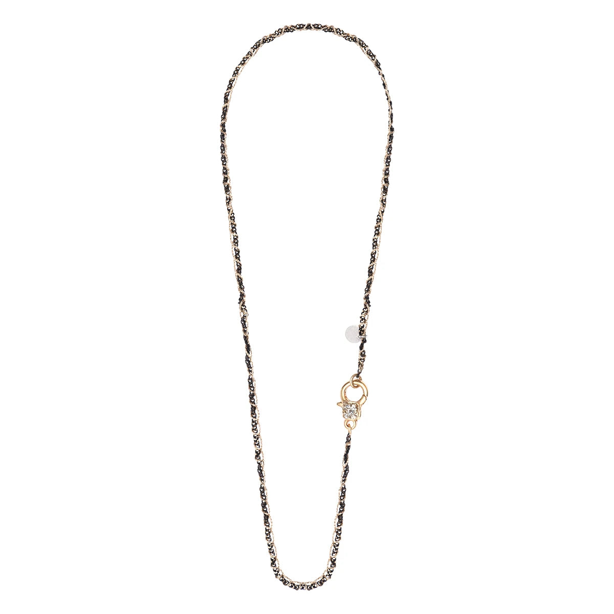 Collier Milla court chaîne tressée or version noire