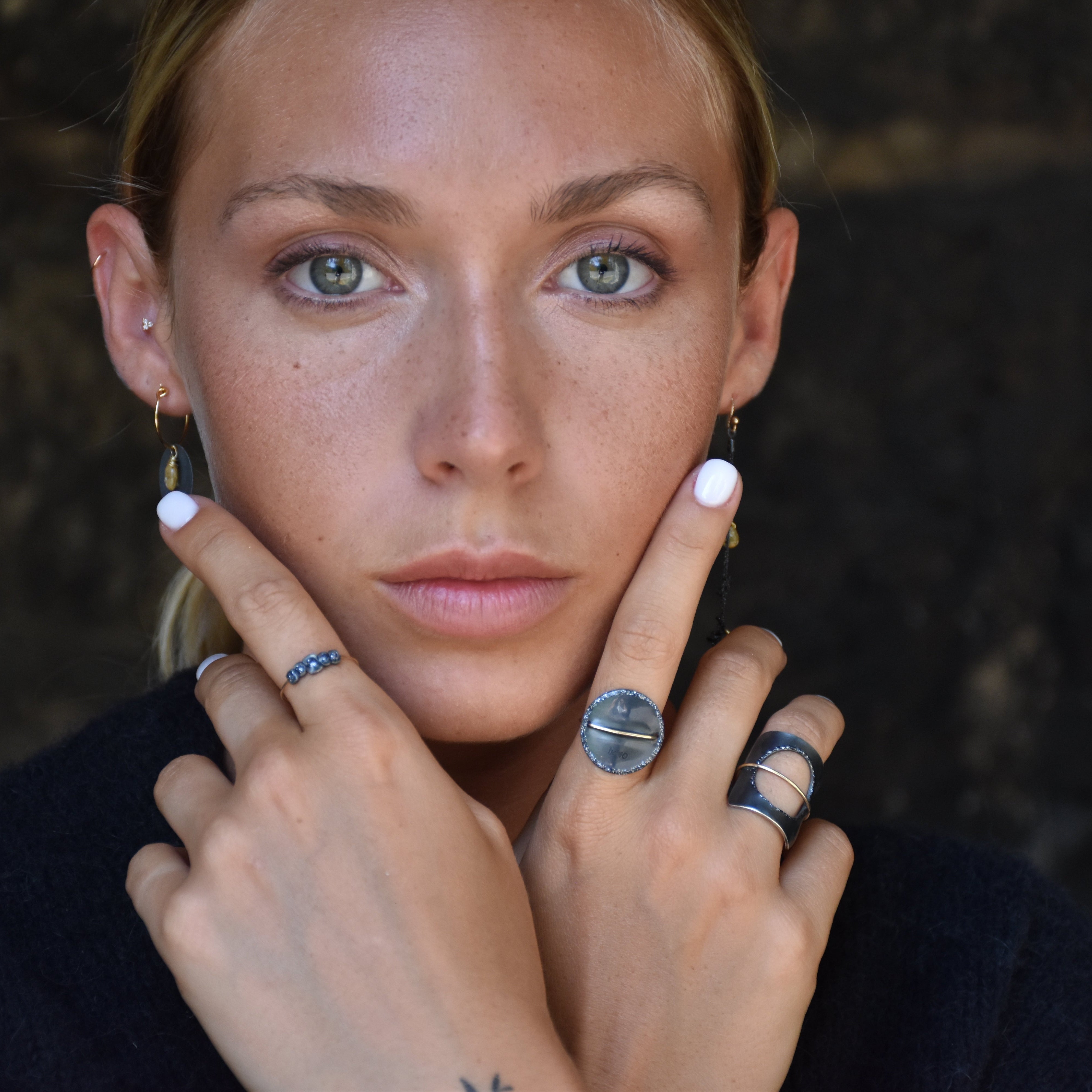 Bague 5 Pépites Argent