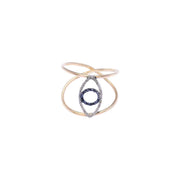 Bague Osiris en or 9 carats avec œil protecteur et micro diamant bicolore