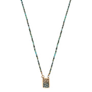 Collier Eclypse en plaqué or 18 carats avec pendentif émaillé et perles turquoise