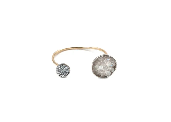 Bague Bliss Toi & Moi blanche en or – bijou élégant et moderne