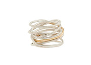 Bague Spirale LSonge en argent 925 avec fil en or – bijou artisanal de caractère