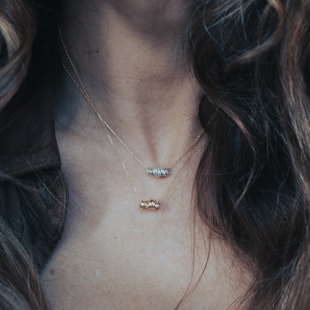 Collier Spirale or et argent