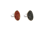 Duo de bagues Stella Medium LSonge – pierres rouge et noire sur argent 925