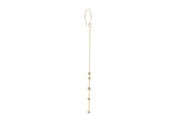 boucle d’oreille chaîne or 5 pépites émail diamanté Lsonge – bijou femme élégant