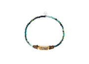 Bracelet One en pierres turquoises véritables avec fermoir couture en émail diamanté – bijou artisanal chic