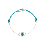 Bracelet Osiris en or et argent avec iris bleu nuit et micro-diamants