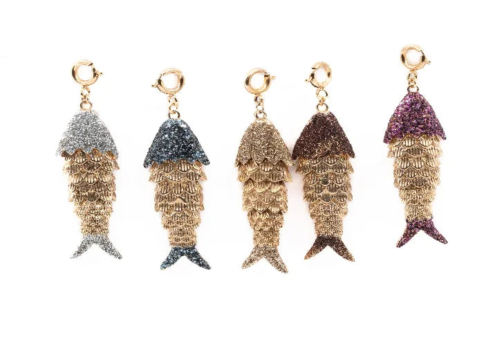 Charms poisson en émail diamanté - plusieurs couleurs