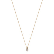 Collier Aura en or 9 carats avec pendentif goutte en argent et micro diamant