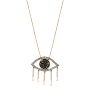 Collier Cildor en or 9 carats, pendentif regard céleste en argent, micro diamants