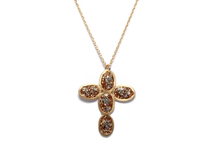 Collier Croix Éclat Lsonge vue produit fond blanc