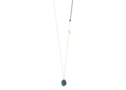 Collier long minéral bleu en pierres semi-précieuses – pendentif ovale LSonge