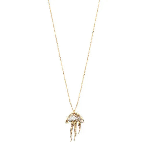 Collier méduse petit modèle en plaqué or avec pendentif articulé signé LSonge
