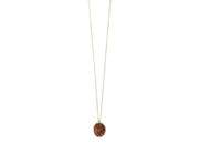 Collier Minéral Mini LSonge avec cabochon couleur cuivre – création artisanale en or 9K