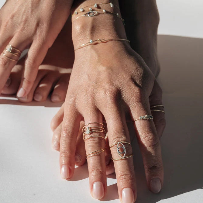 Bracelet gourmette en or 375 avec pépites mini et finition diamantée