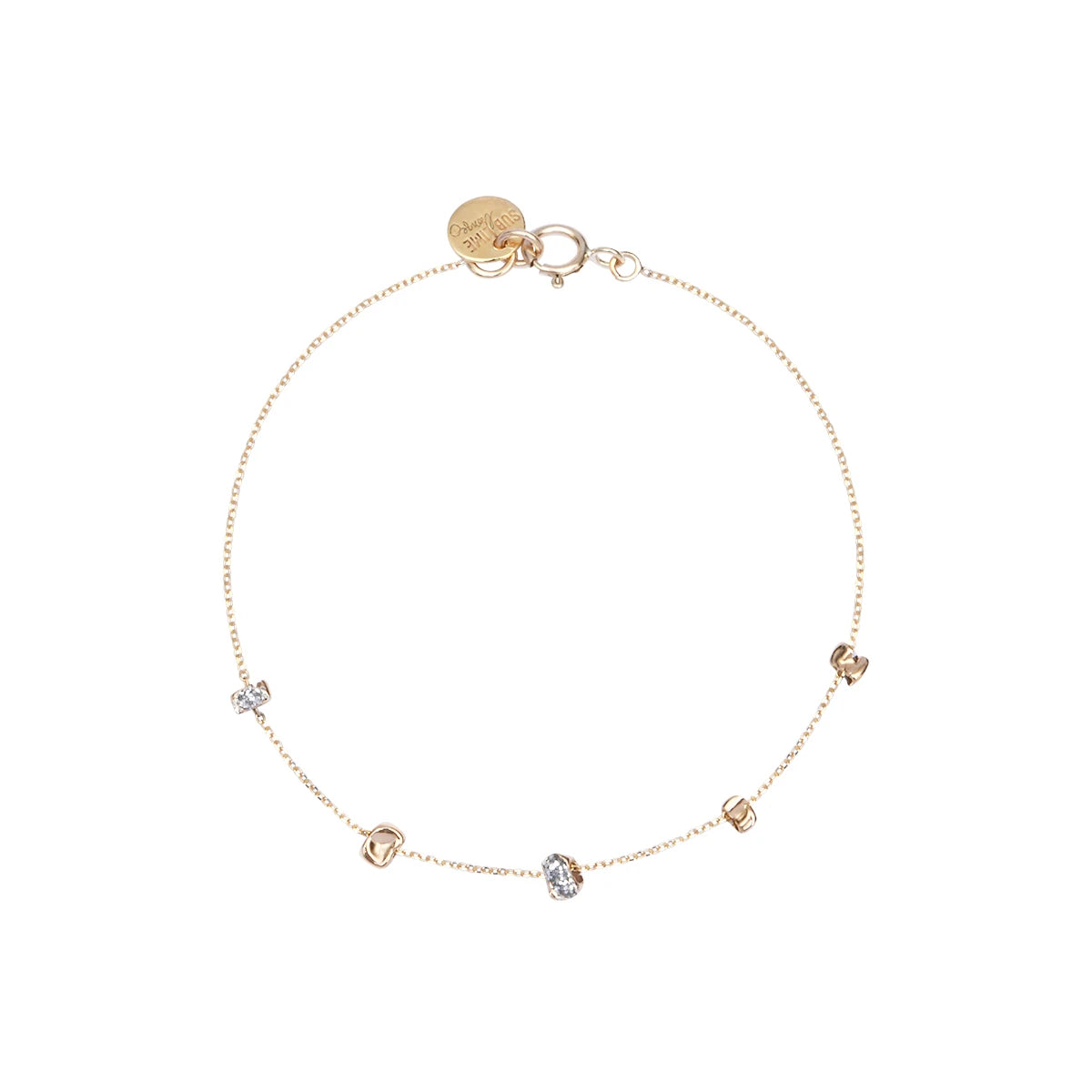 Bracelet gourmettte Pépite Mini en or 375, bijou fin et minimaliste