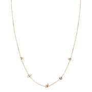 Collier 5 pépites en or 375 LSonge sur fond blanc, bijou artisanal