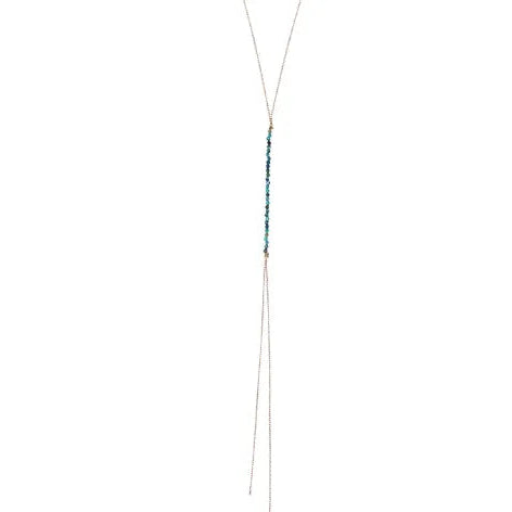 Sautoir cravate minéral LSonge – bijou long en or 9K avec pierres naturelles