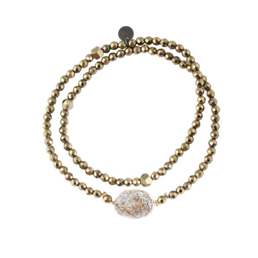 bracelet femme double tour en perles naturelles