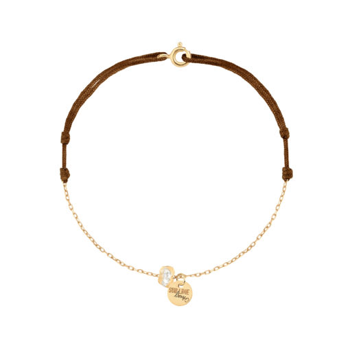 bracelet femme cordon et or